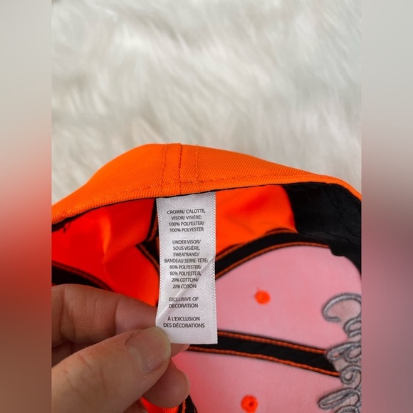 Cabela's high viz Velcro back Orange Cap with flag - Picture 8 of 8